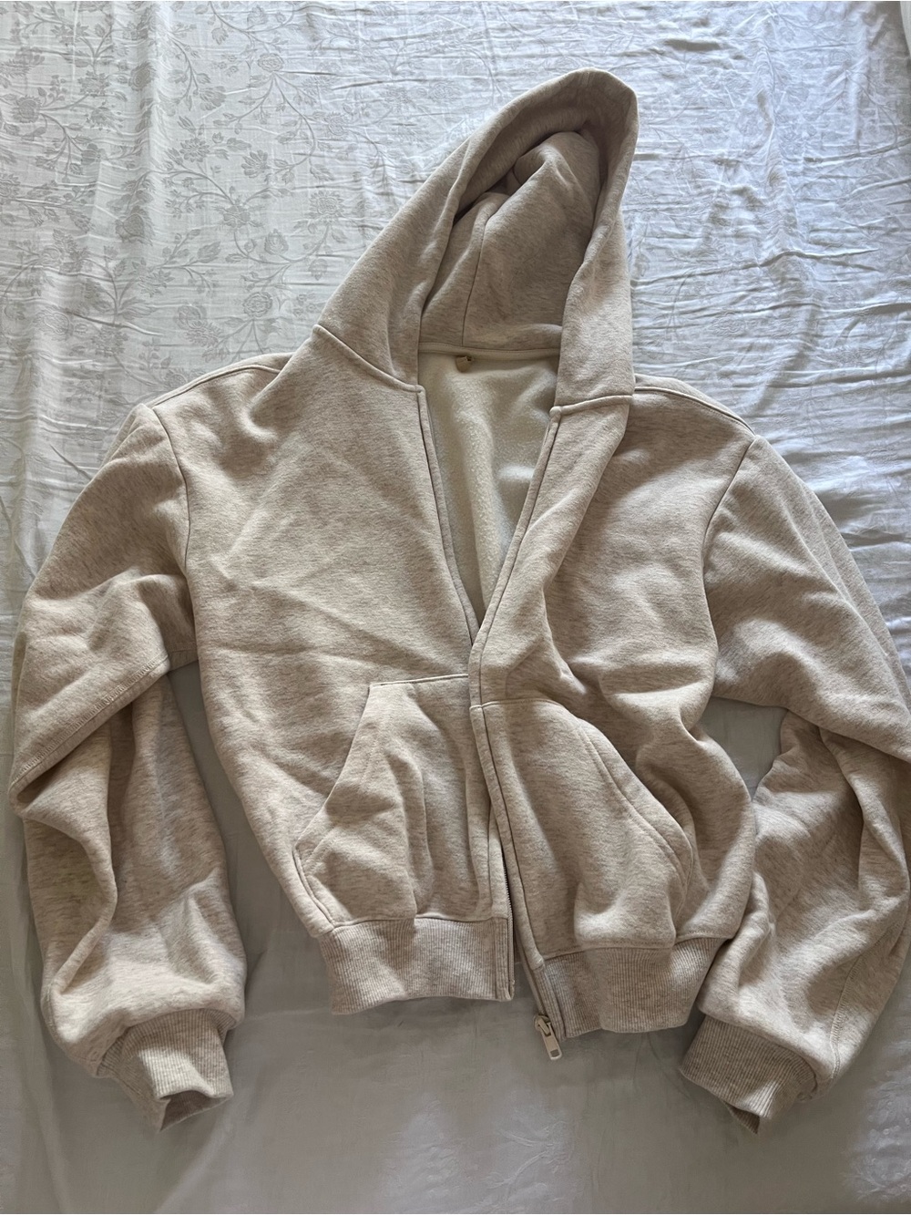 Skims Light Beige Zip Hoodie